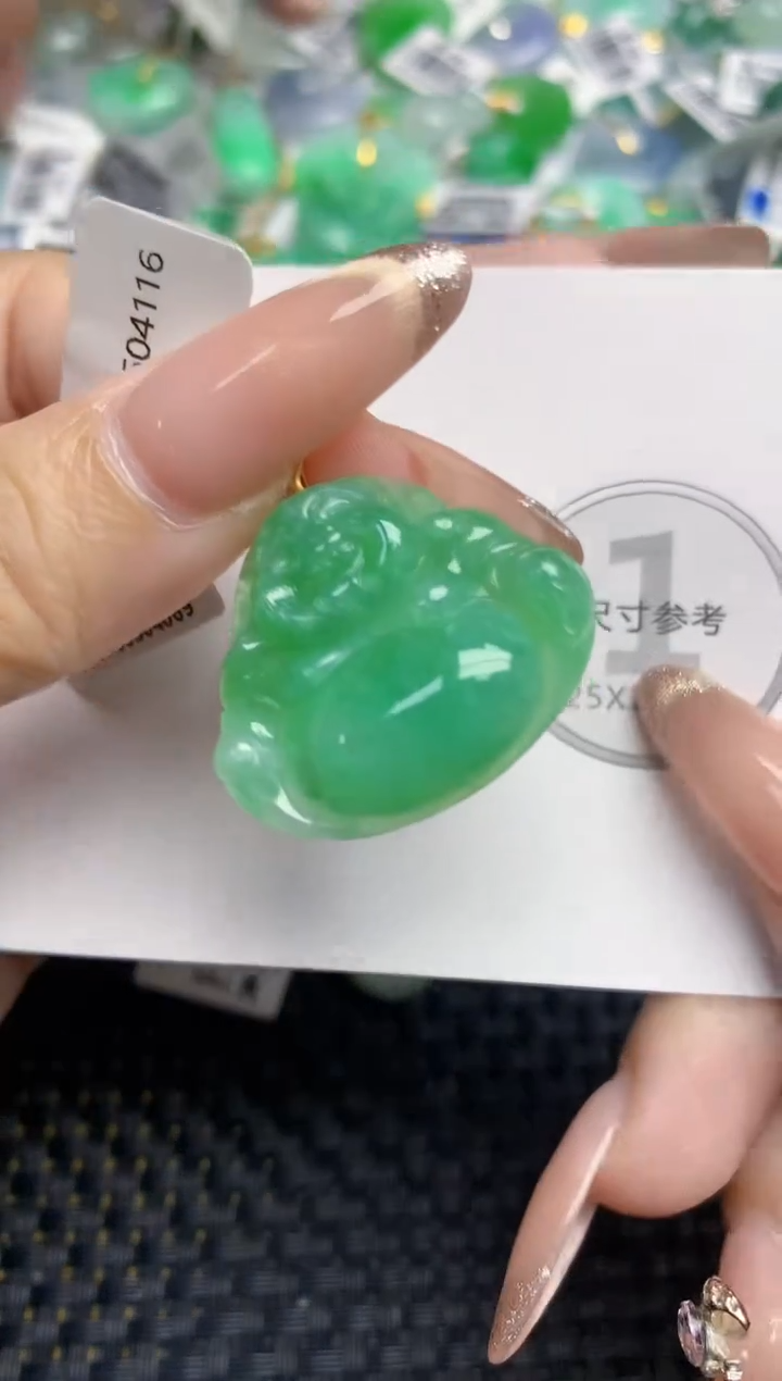 颈饰18K金镶嵌翡翠天然缅甸A货翡翠百元以上9元证书费自理