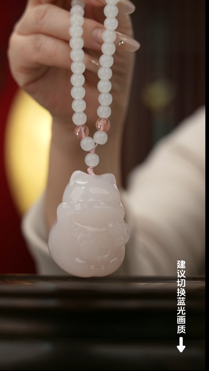 玉【招财猫】天然玉石手把件