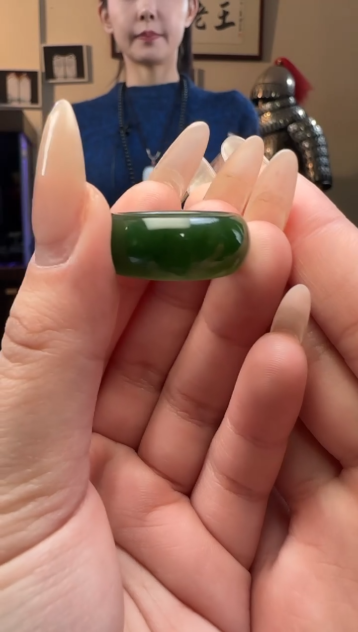 【闪购商品】和田玉碧玉戒指未镶嵌（19-21）