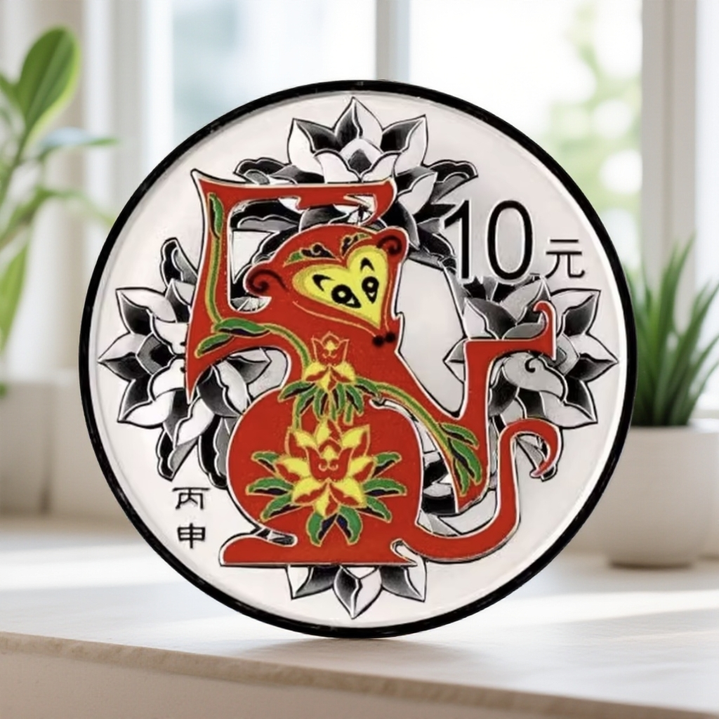 2016猴年彩色纪念银币-单枚
