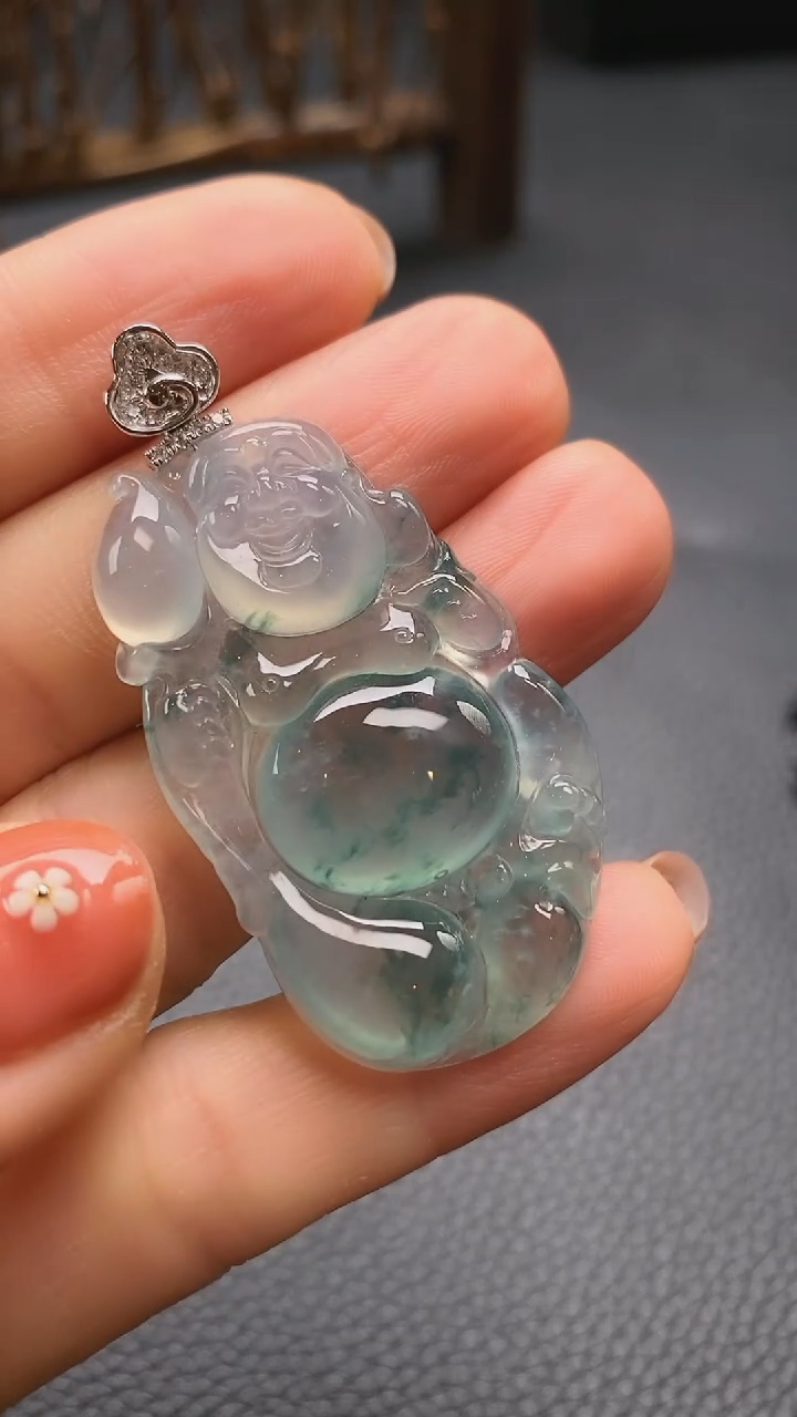 【闪购商品】翡翠吊坠(不含链)18K金镶嵌吊坠