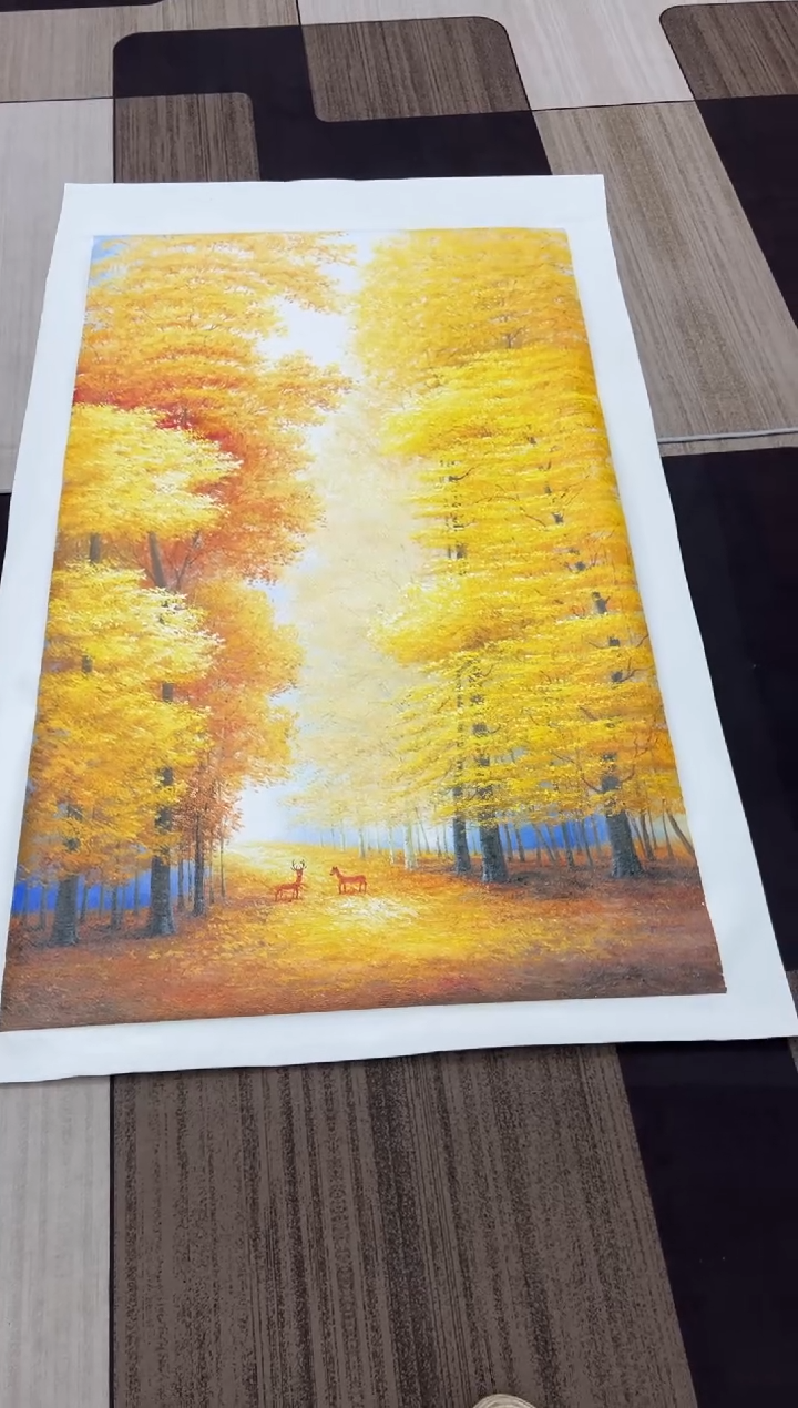 油画古**怪周秋发福禄黄金大道原创油画肌理客厅玄关走廊茶室版画