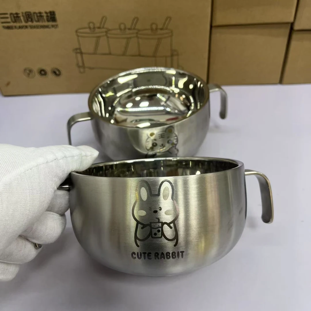 316不锈钢双层宝宝碗餐具家用防烫加厚加深