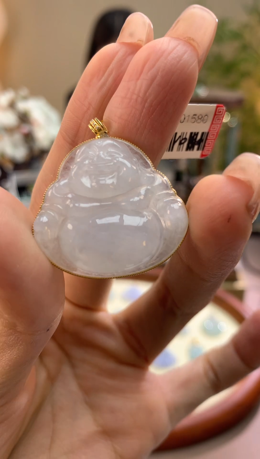 【闪购商品】翡翠颈饰18K金镶嵌佛公