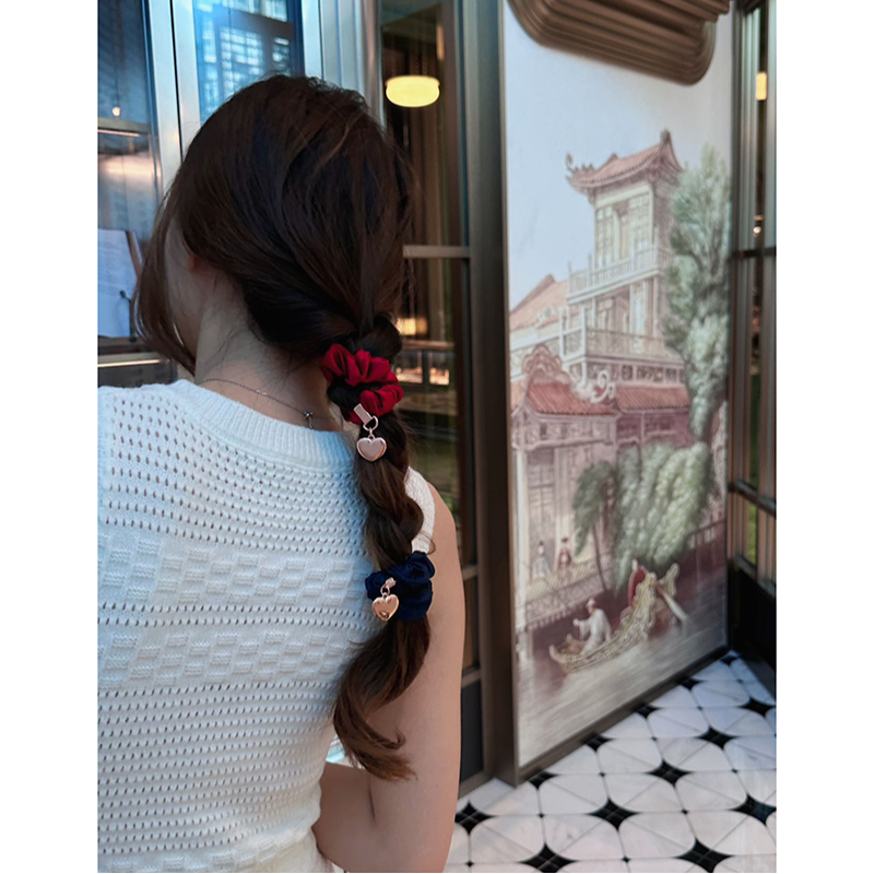 宝丫轻奢  女式时尚大肠圈心形头花头绳马尾发绳发圈K1949