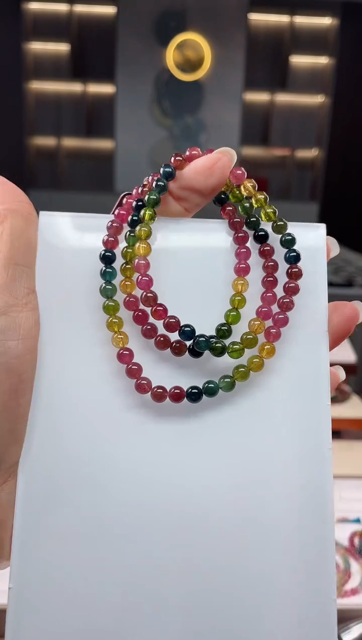 未镶嵌老矿碧玺三圈手串5mm+碧玺（多样性发一条）Q