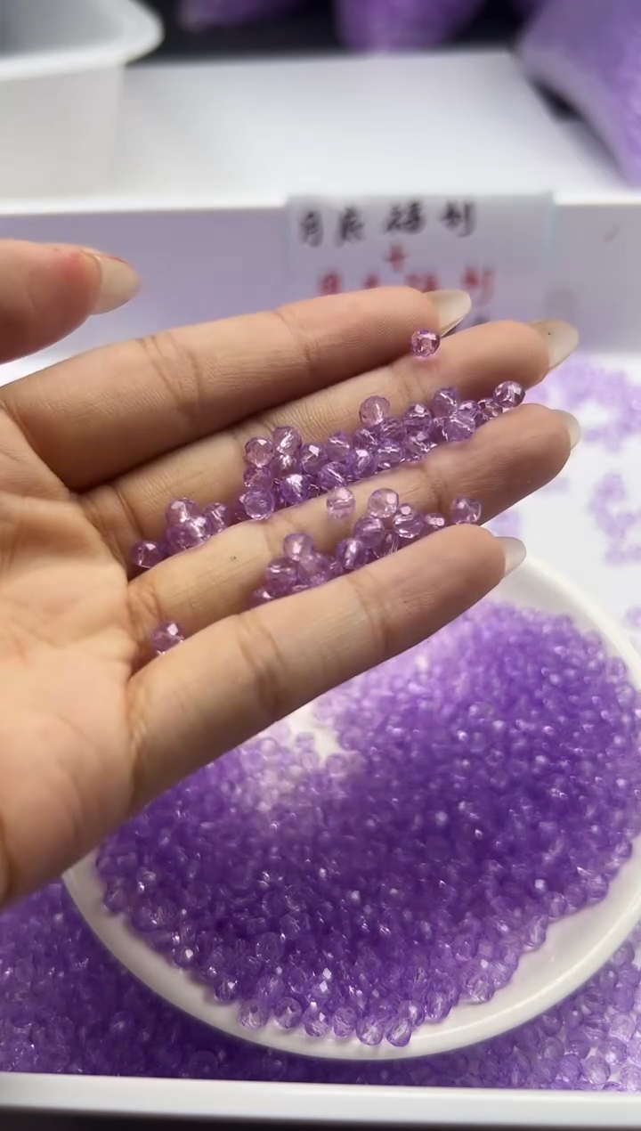 颈饰未镶嵌水晶w1643玻利维亚切面算盘4*3mm*50颗