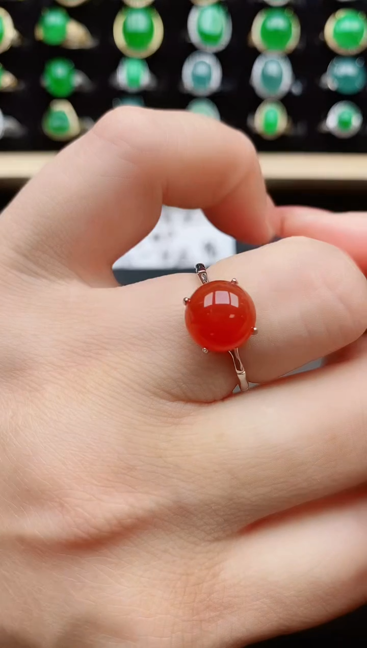 【闪购商品】玛瑙/玉髓戒指银S925镶嵌5080580