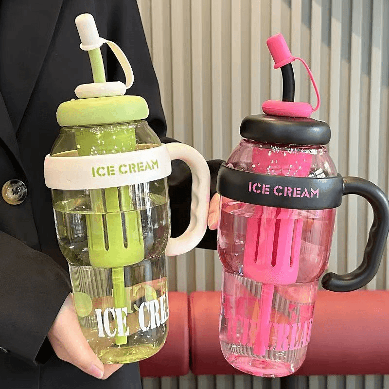 巨无霸大嘴水杯情侣高颜值女生便携带吸管花茶直饮杯NG