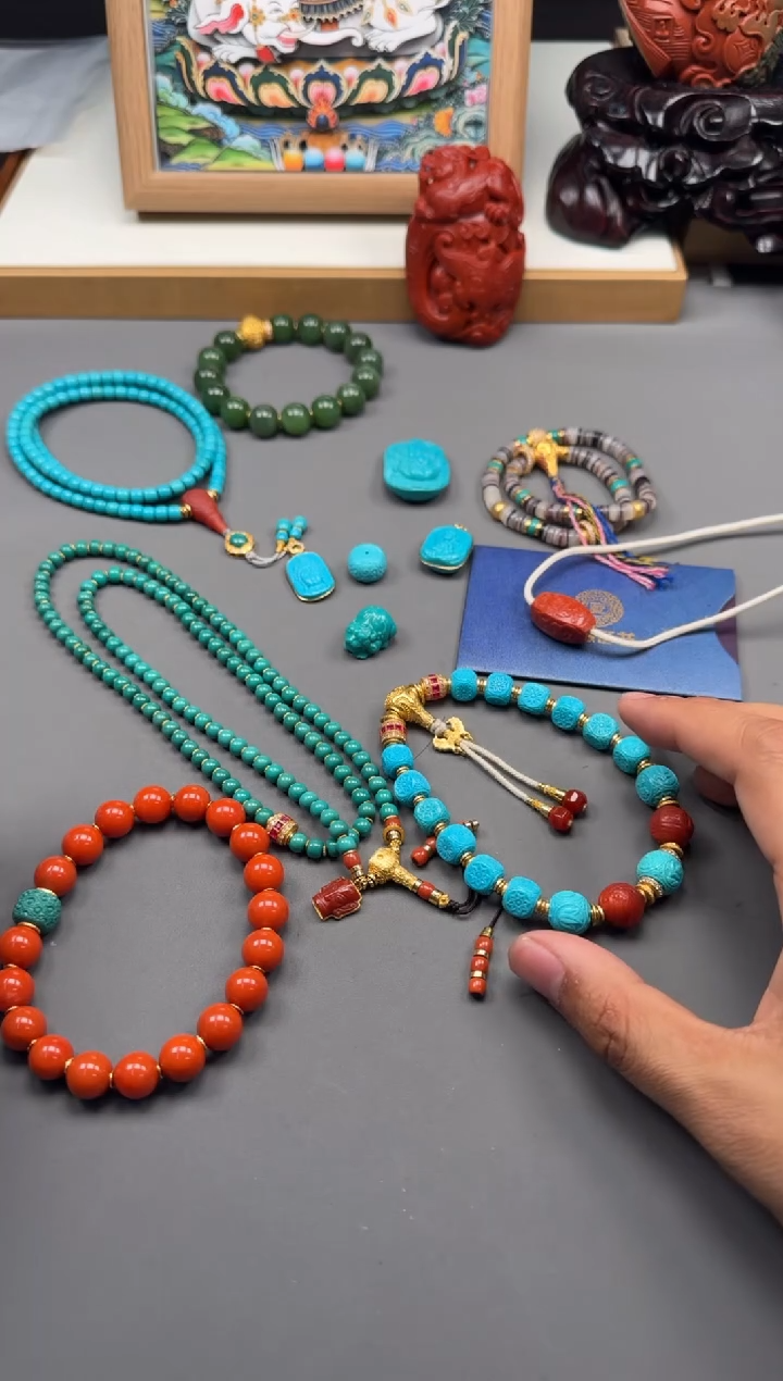 【闪购商品】绿松石手串手串18K金镶嵌手串手串