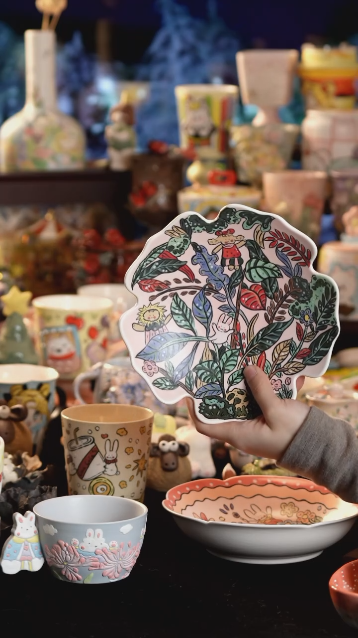 其他陶景德镇釉下彩手绘设计师款陶瓷no退no换