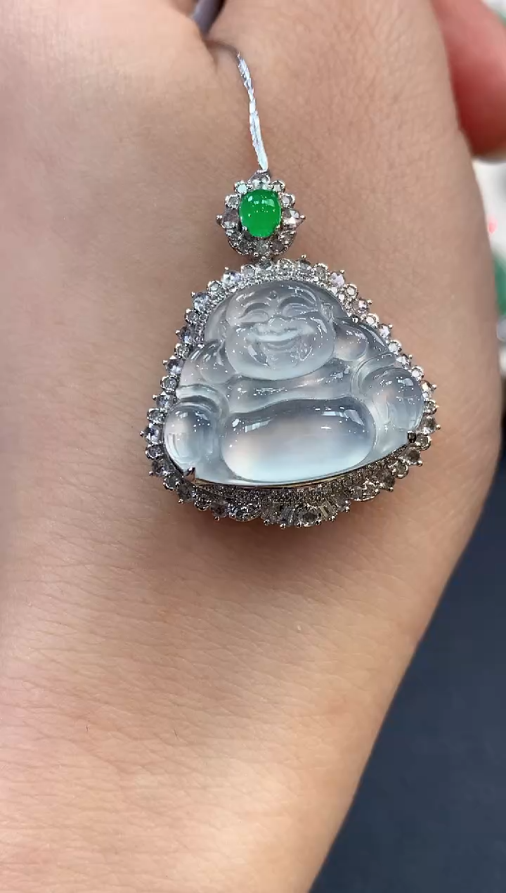 【闪购商品】翡翠吊坠(不含链)18K金镶嵌D8         