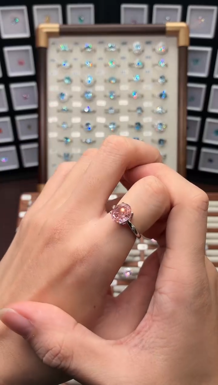 戒指彩色蓝宝石银S925镶嵌1888