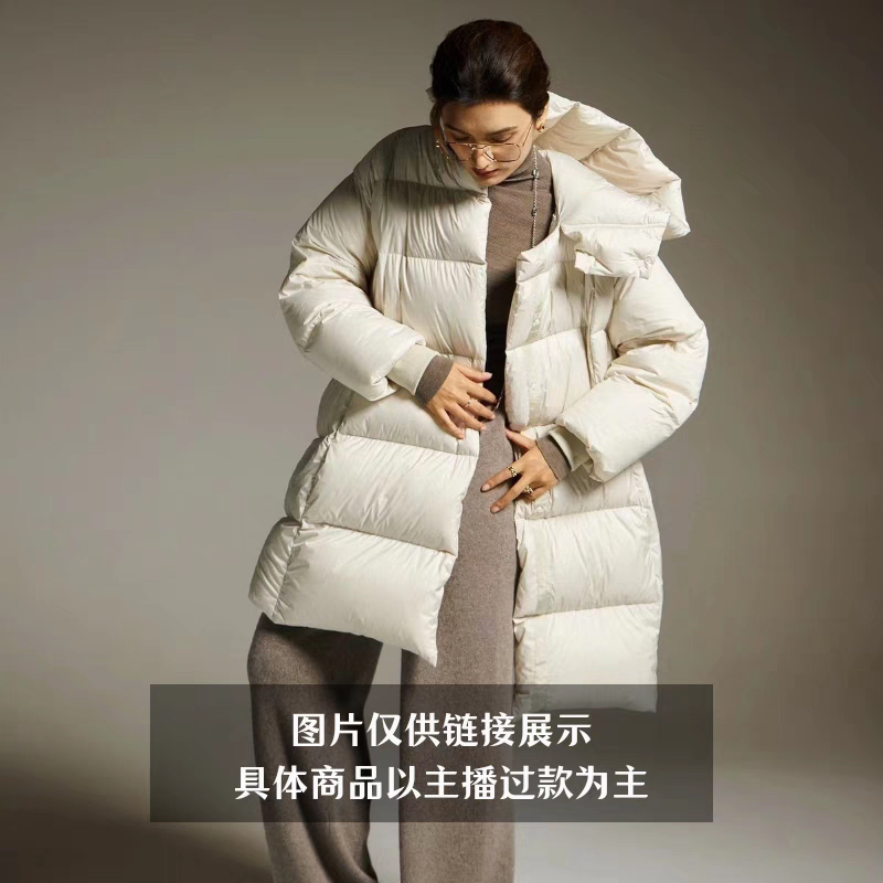 女士中长款防风保暖纯色过膝运动外套