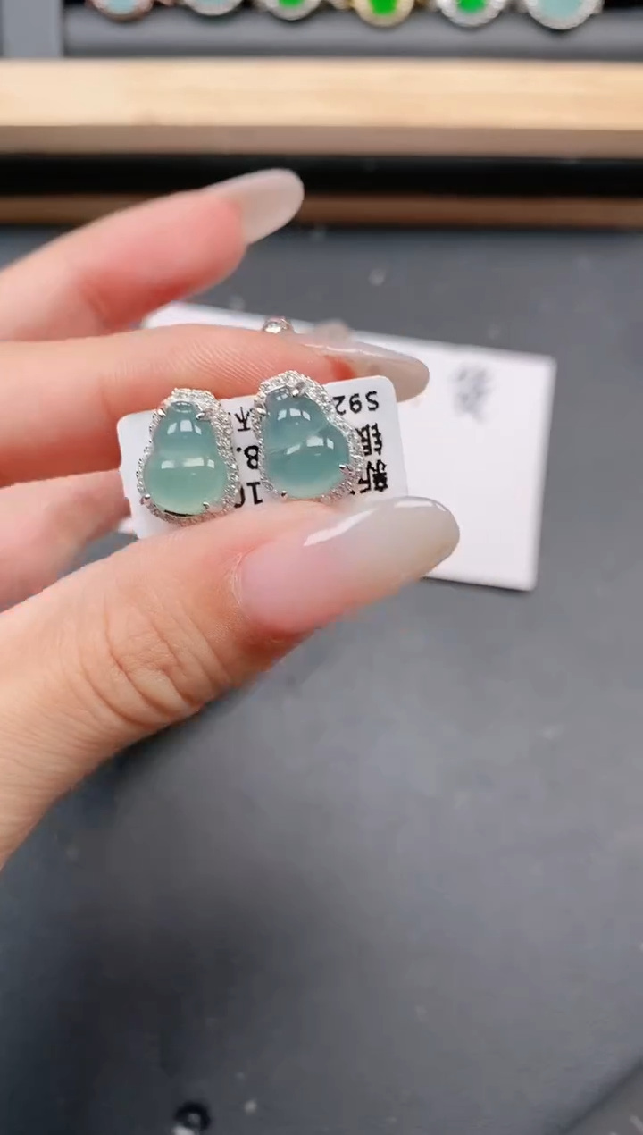 翡翠戒指银S925镶嵌1111