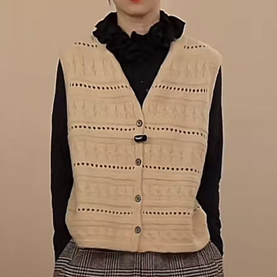 雪国雪碳背心女士百搭时尚圆领小马甲