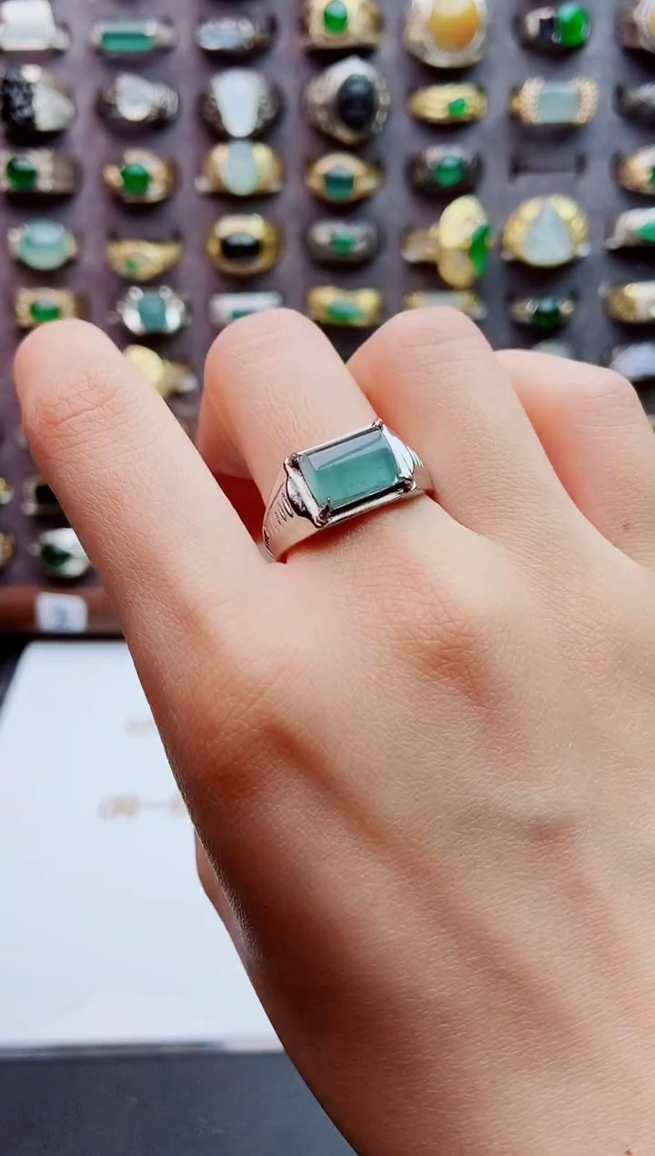 未镶嵌戒指翡翠天然翡翠男戒