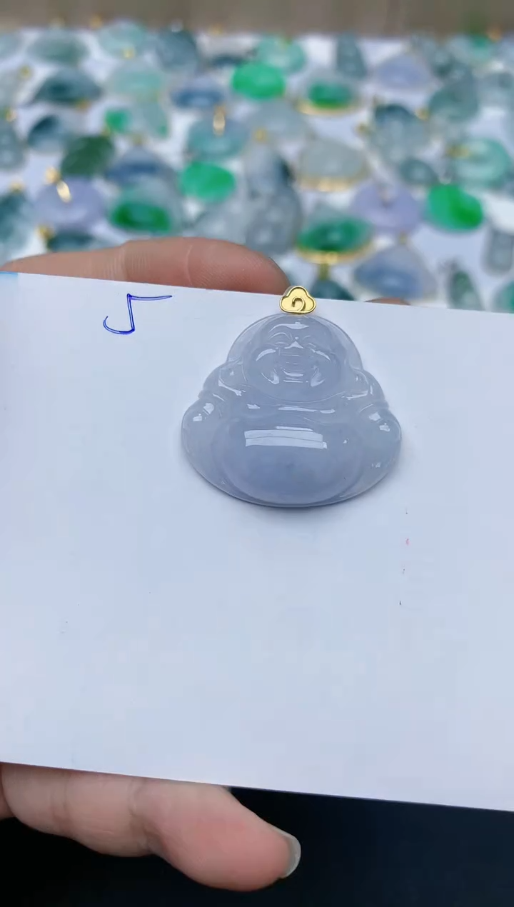 【闪购商品】翡翠颈饰18K金镶嵌天然翡翠A货    