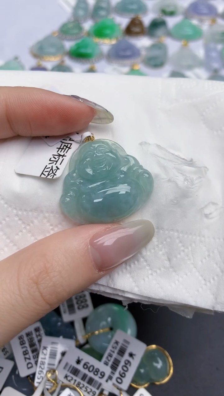【闪购商品】翡翠颈饰18K金镶嵌天然缅甸翡翠A货