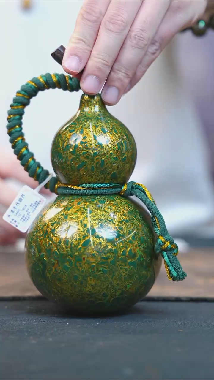 【闪购商品】RU166漆艺酒葫芦不包手串及旋转底座