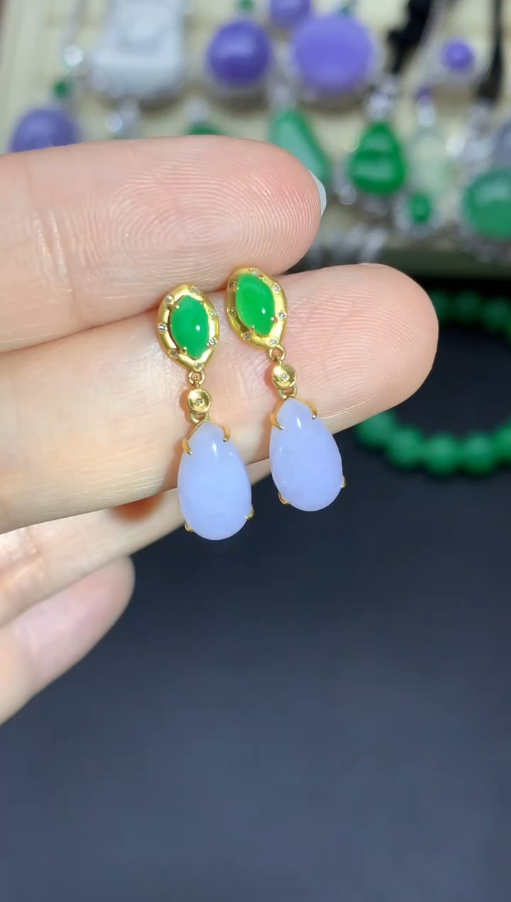 颈饰18K金镶嵌翡翠298-中国好珍宝