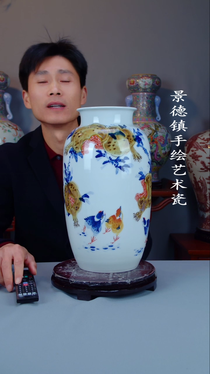 摆件陶景德镇手工手绘陶瓷摆件21