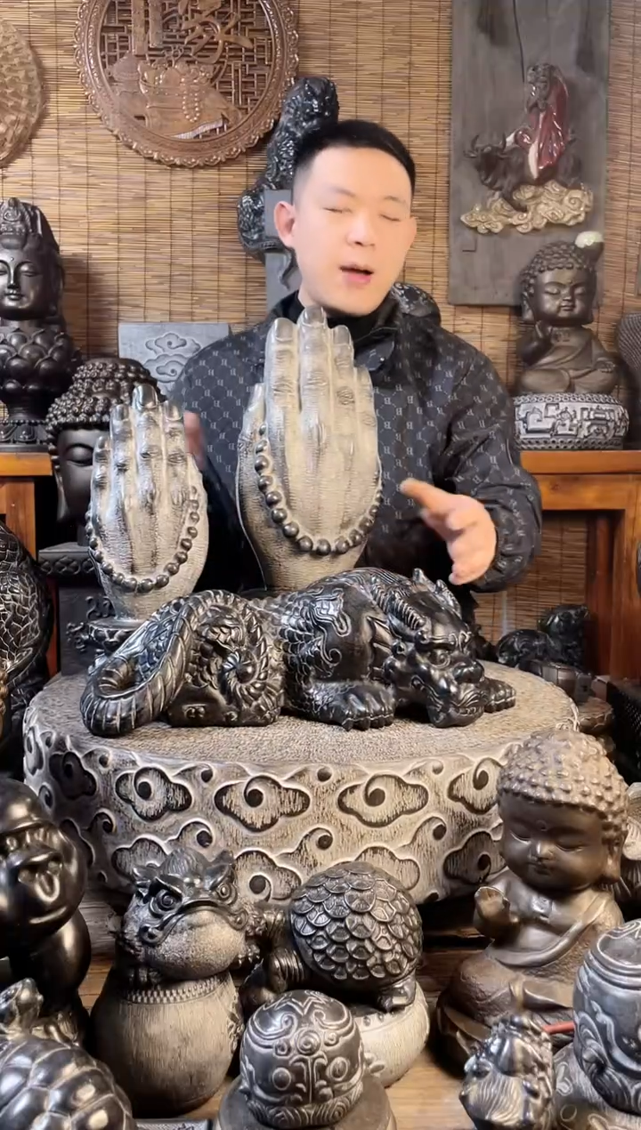 【闪购商品】45趴吸水兽天然青石雕刻