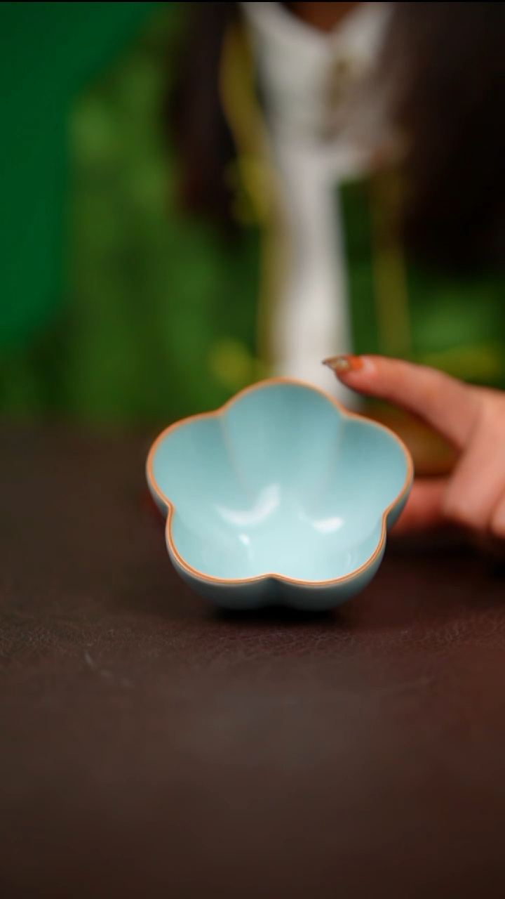 天青梅花杯不完美 四只 简装