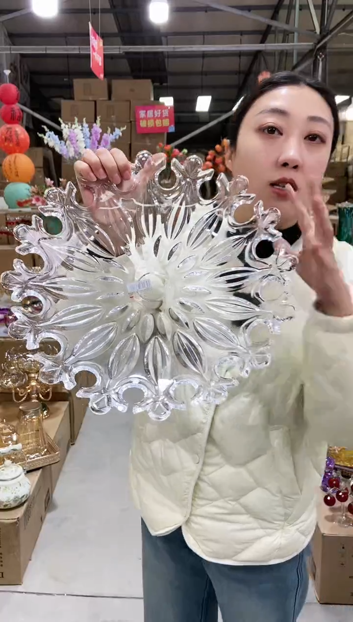 【闪购商品】玻璃透明镂空西瓜盘