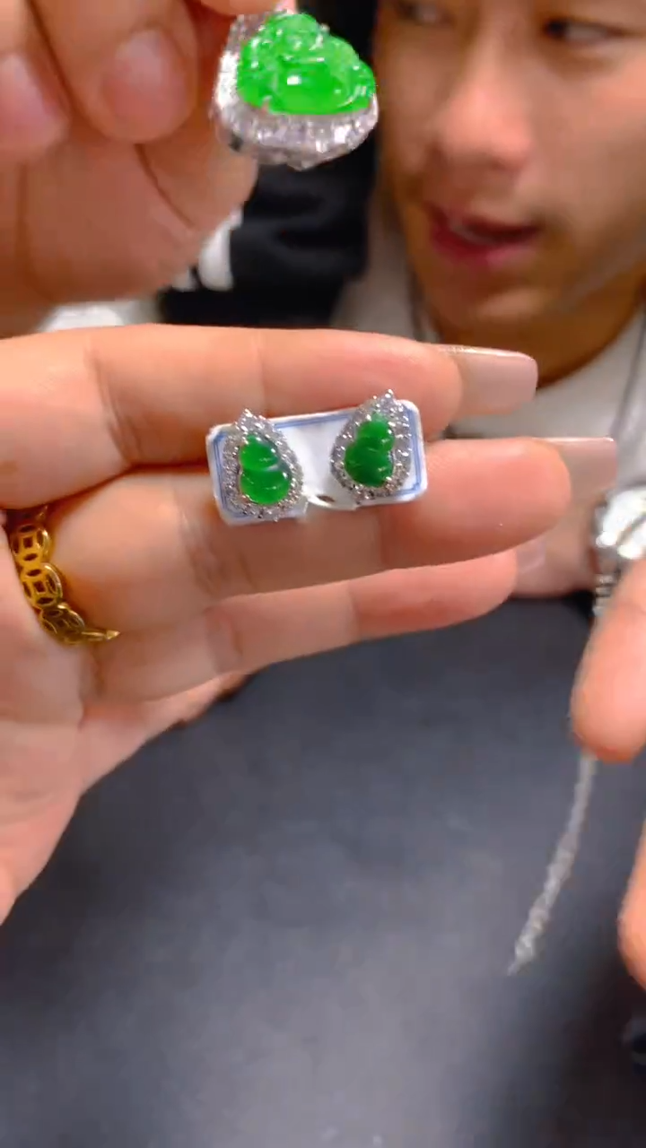 【闪购商品】翡翠耳饰未镶嵌0061773362多样性发其一