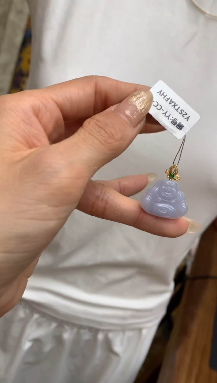 【闪购商品】翡翠颈饰18K金镶嵌佛公