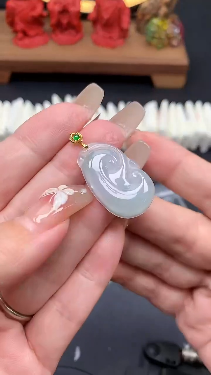 【闪购商品】翡翠吊坠(不含链)18K金镶嵌MS150058