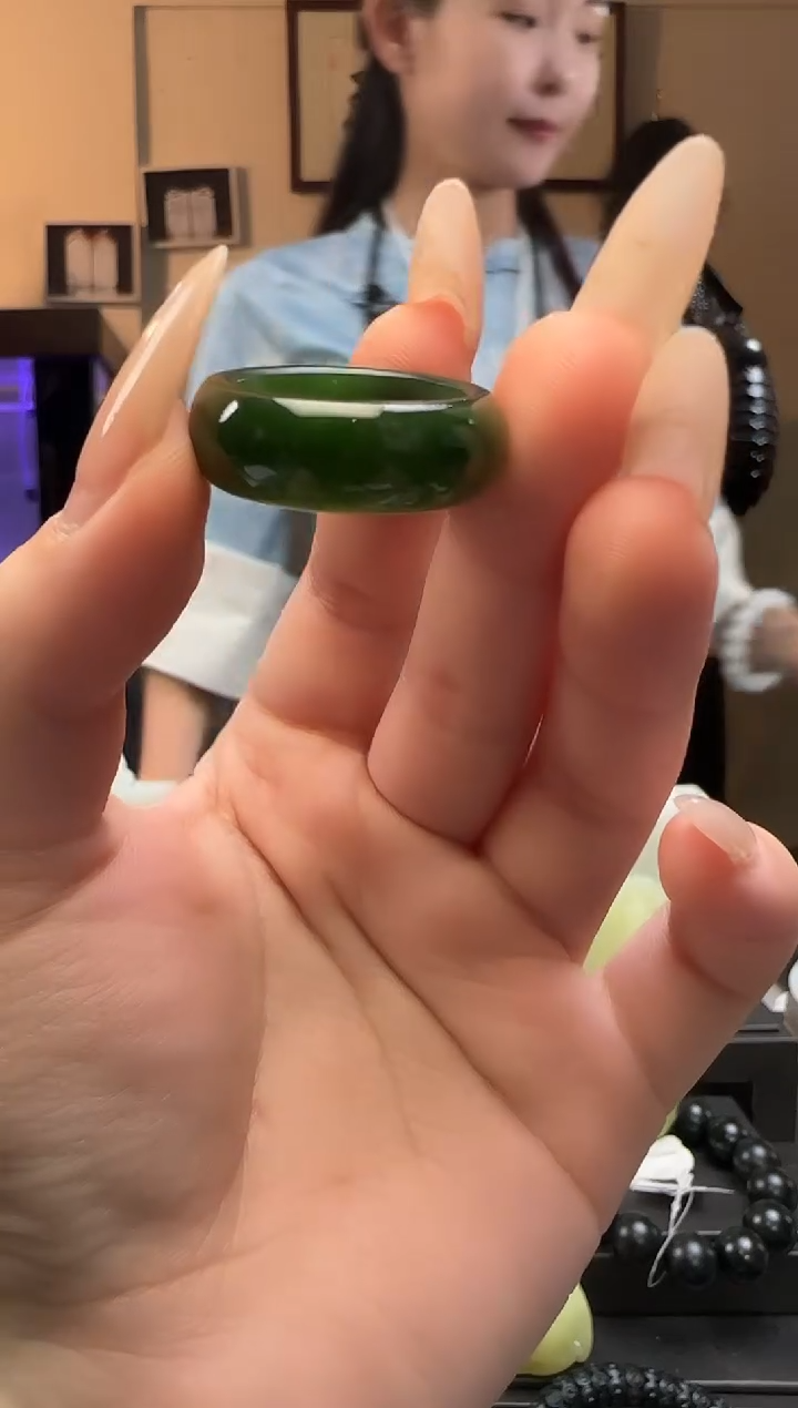 【闪购商品】和田玉碧玉戒指未镶嵌（19-21）