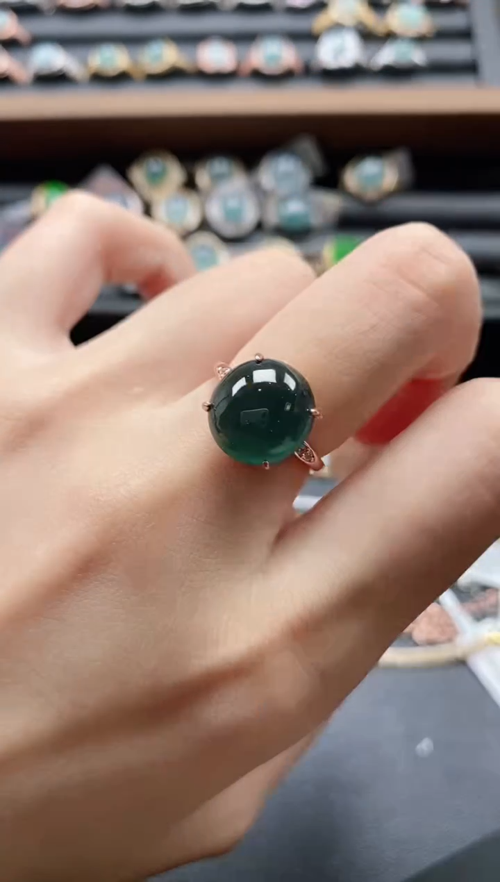 【闪购商品】翡翠戒指银S925镶嵌51151