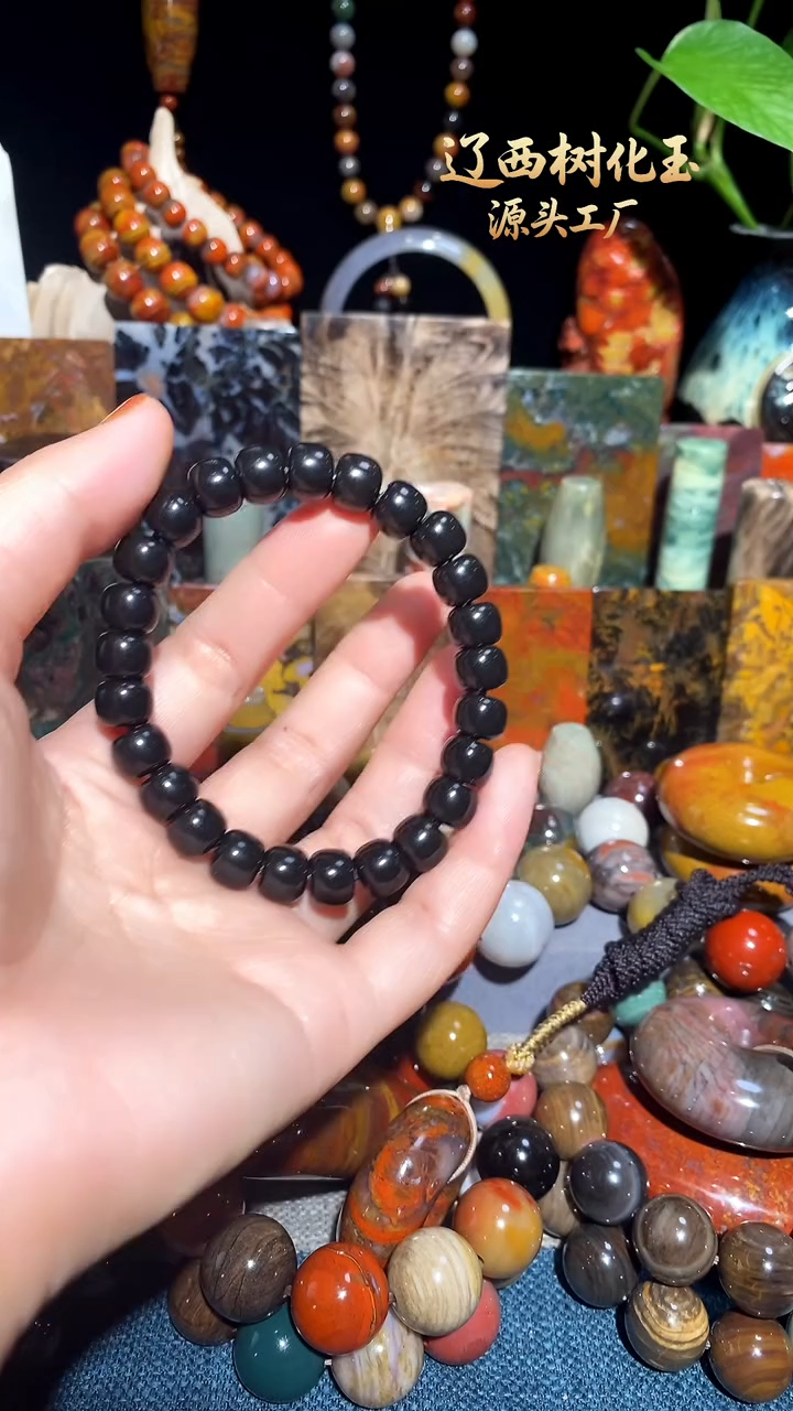 未镶嵌-硅化玉天然北票硅化玉手串