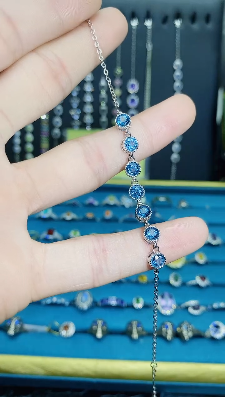 【闪购商品】托帕石手链银S925镶嵌1211