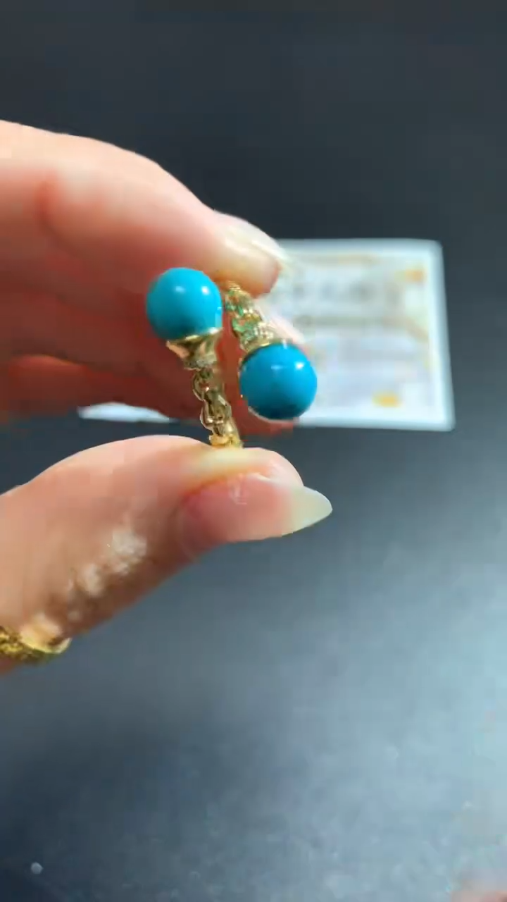 【闪购商品】绿松石戒指18K金镶嵌戒指回流不退不换|