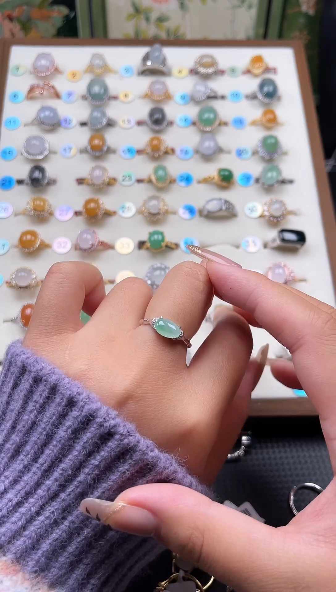 【闪购商品】翡翠戒指银S925镶嵌天然A货翡翠戒指