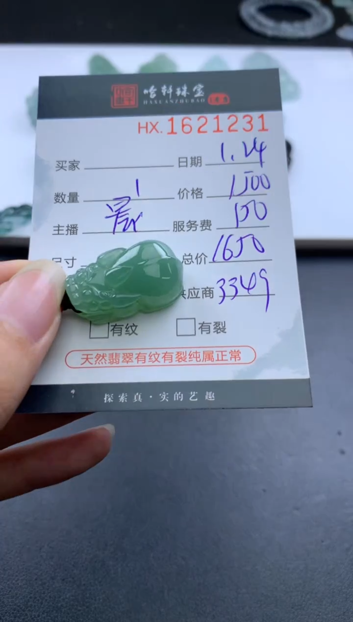 【闪购商品】翡翠挂件未镶嵌哈轩 挂件1