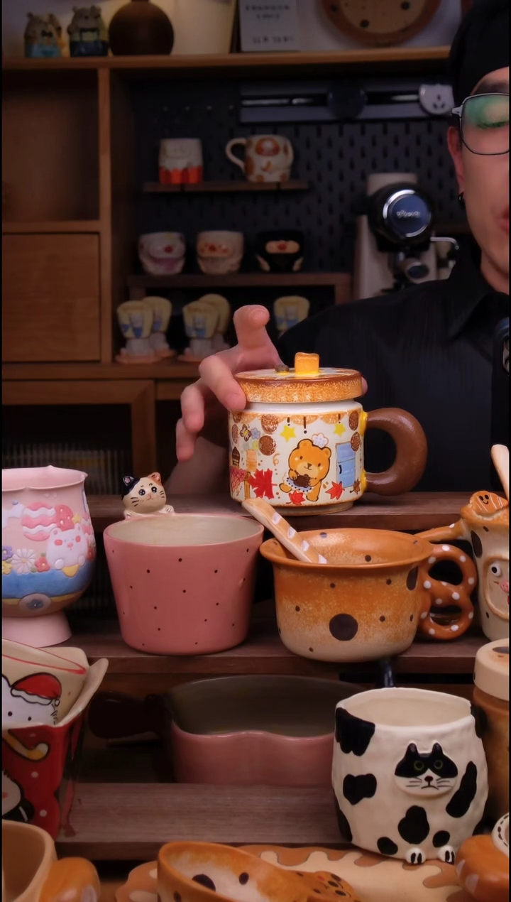 杯子陶景德镇可爱设计师款陶瓷