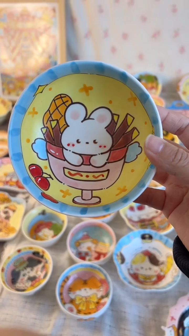 摆件陶景德镇陶瓷手绘微瑕
