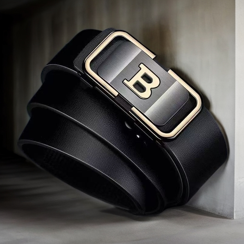 商务百搭腰带简约男皮带休闲风