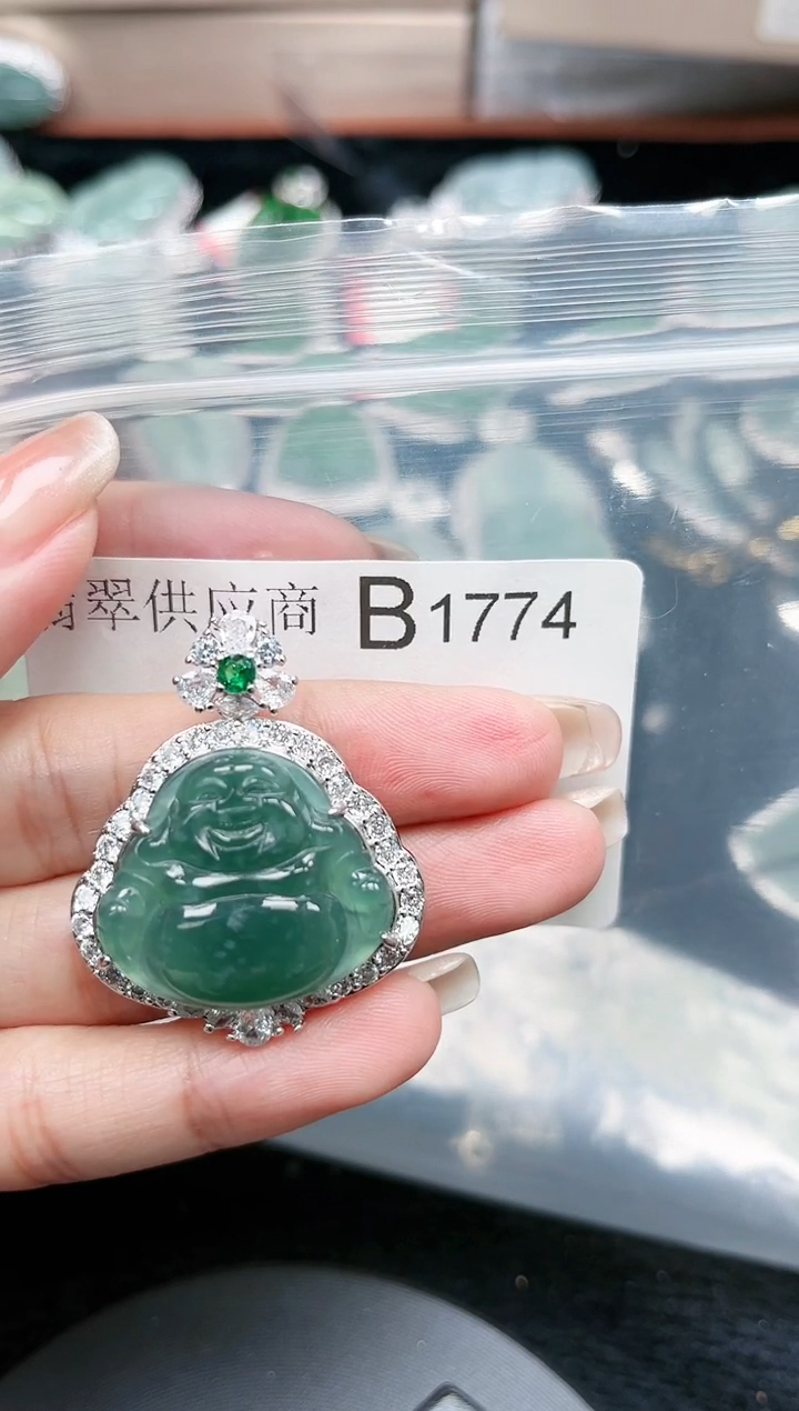【闪购商品】翡翠颈饰未镶嵌1774赠皮绳
