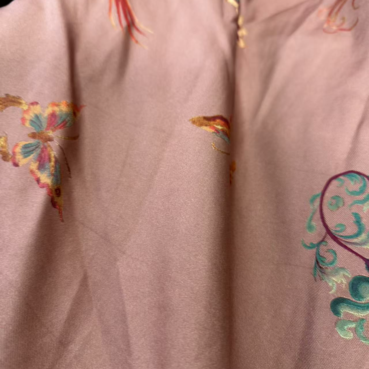 （喜物-定制凤蝶胭脂秋海棠-缭绫）35/100%桑蚕丝高品质面料