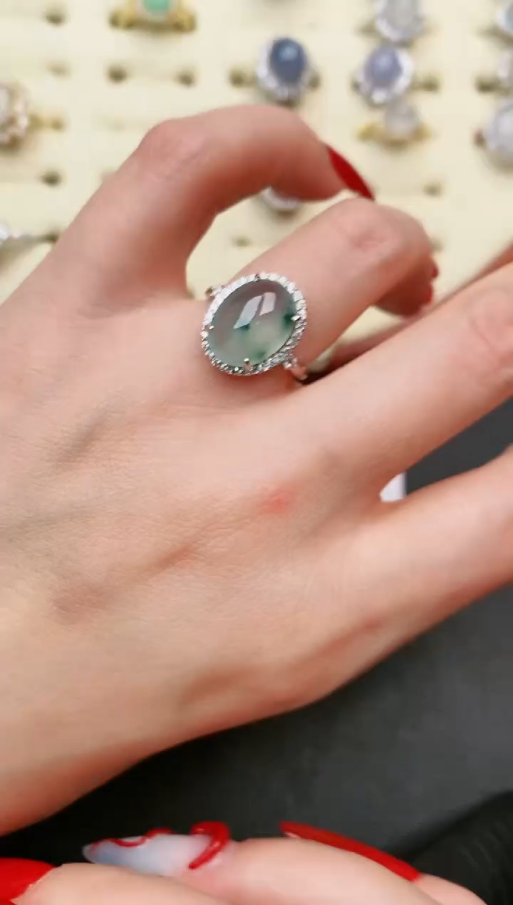 【闪购商品】翡翠戒指银S925镶嵌....