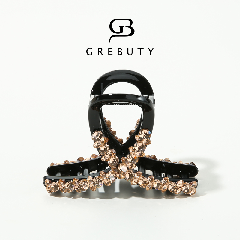  GREBUTY 6084 新品香槟色锆石闪闪抓夹