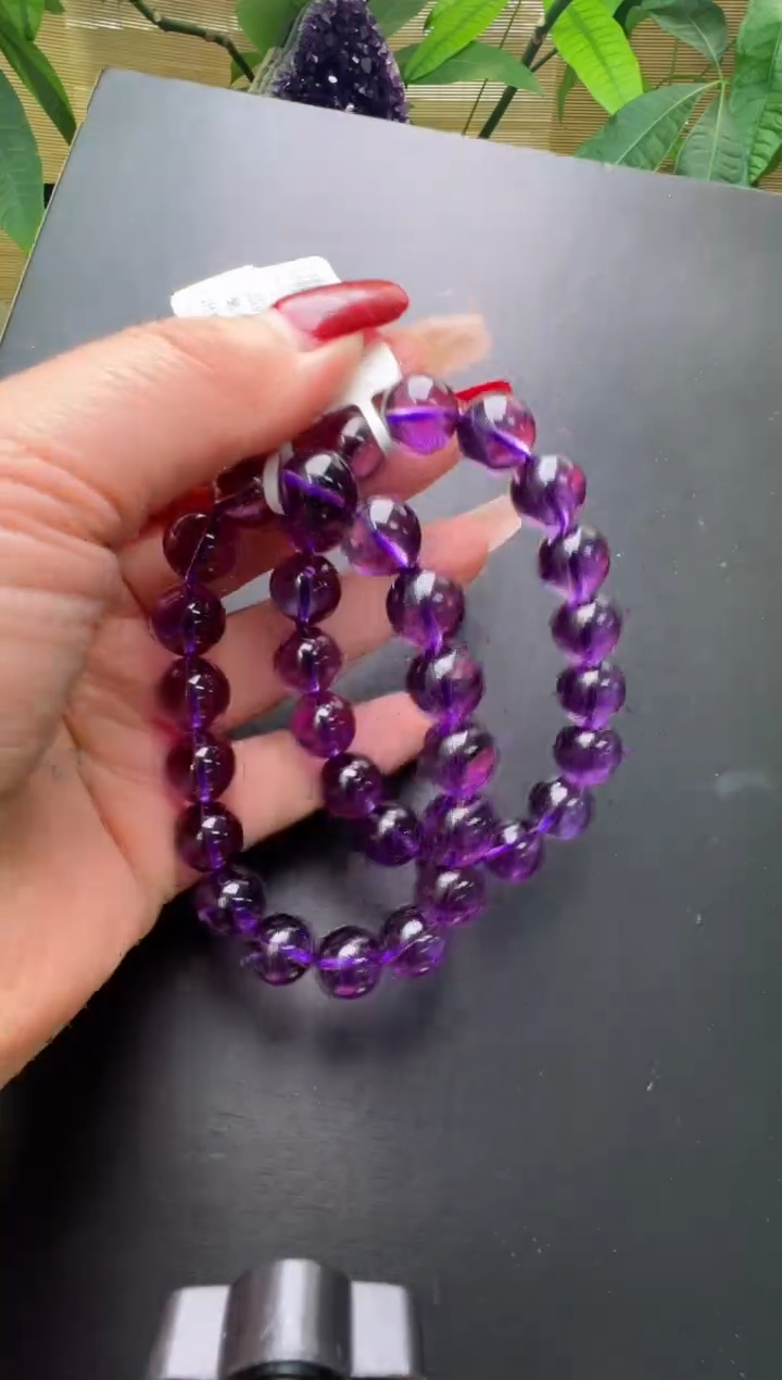 【闪购商品】水晶手串未镶嵌紫水晶手串12m+多样性发一M30871