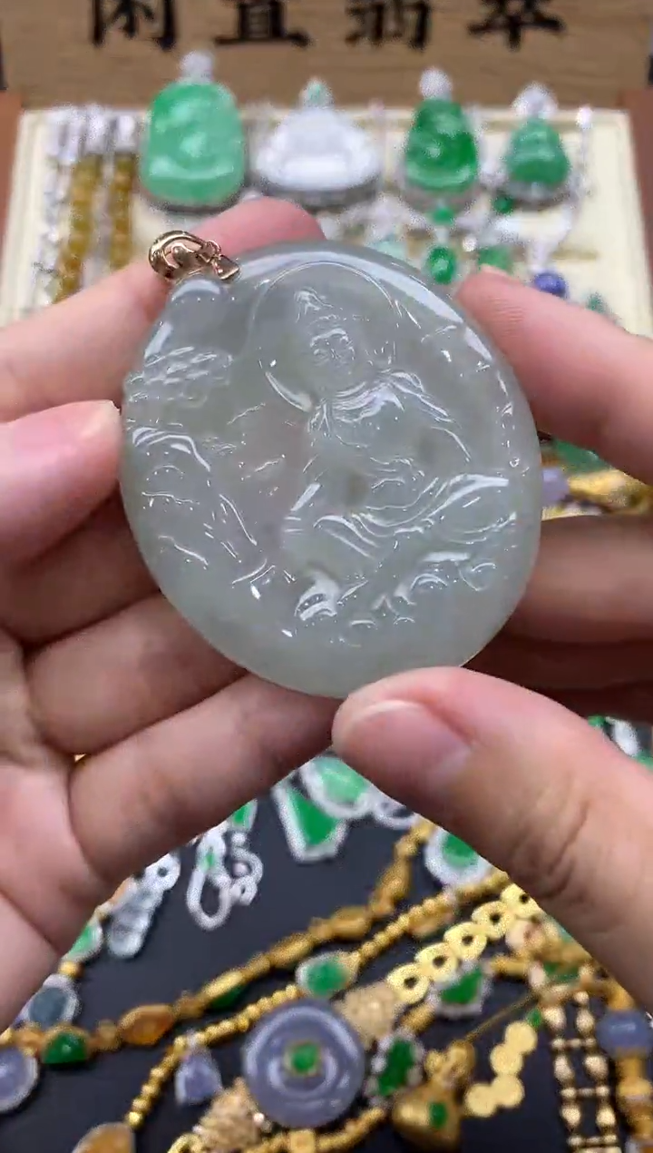 翡翠18K金镶嵌颈饰196-中国好珍宝