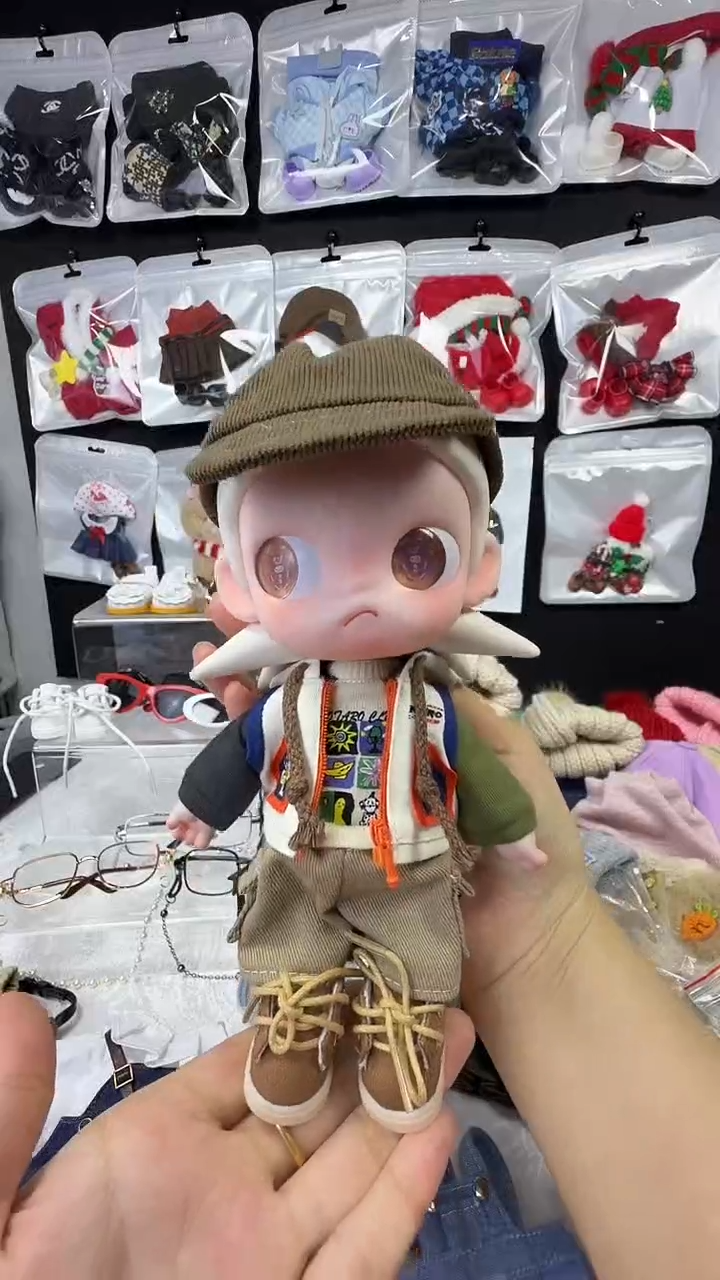 1/8可动人偶娃衣套装（鸭舌帽+上衣+带帽马甲+裤子）