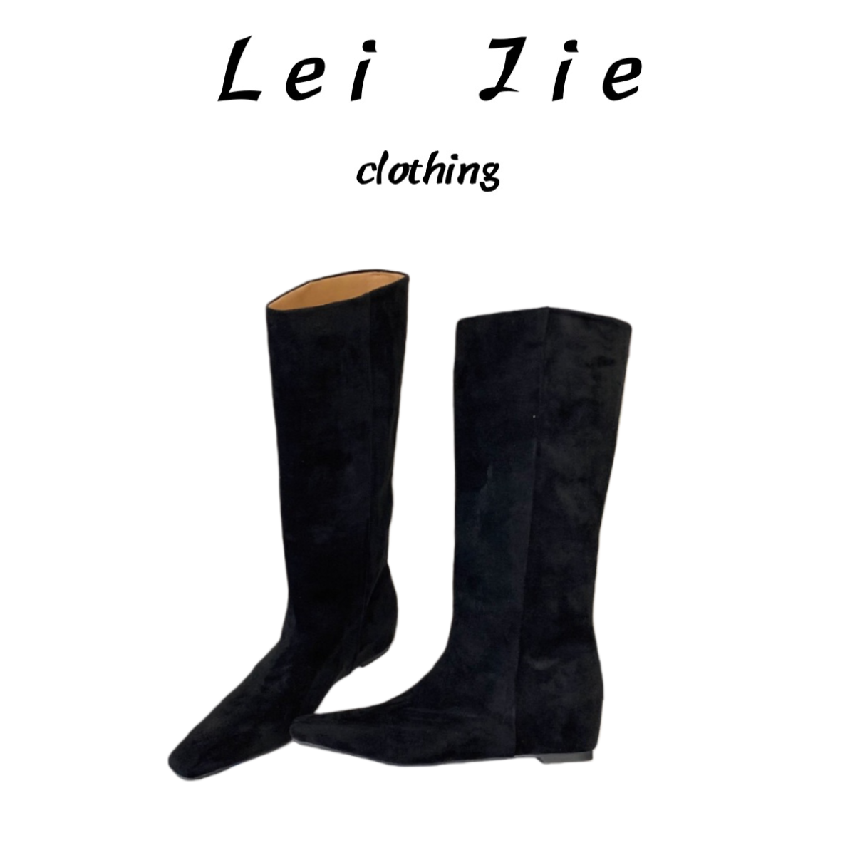 【Lei Jie】老钱风极简复古时尚长靴5883